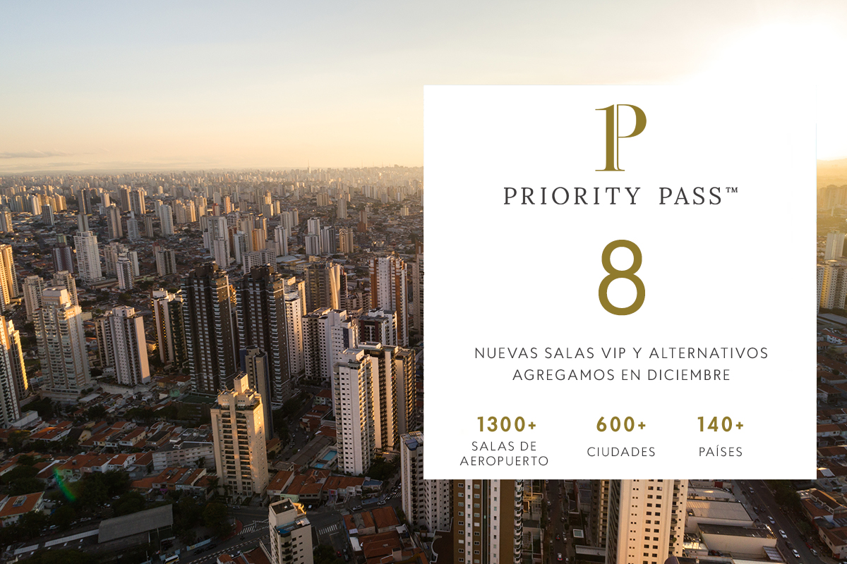 Nos complace dar la bienvenida a 8 nuevos salones y experiencias fuera del aeropuerto en nuestro programa en varios lugares, entre ellos:

- Cancun, México
- São Paulo, Brazil
- Punta Cana, Republica Dominicana

Para consultar nuestros 1300+ listados: prioritypass.com.