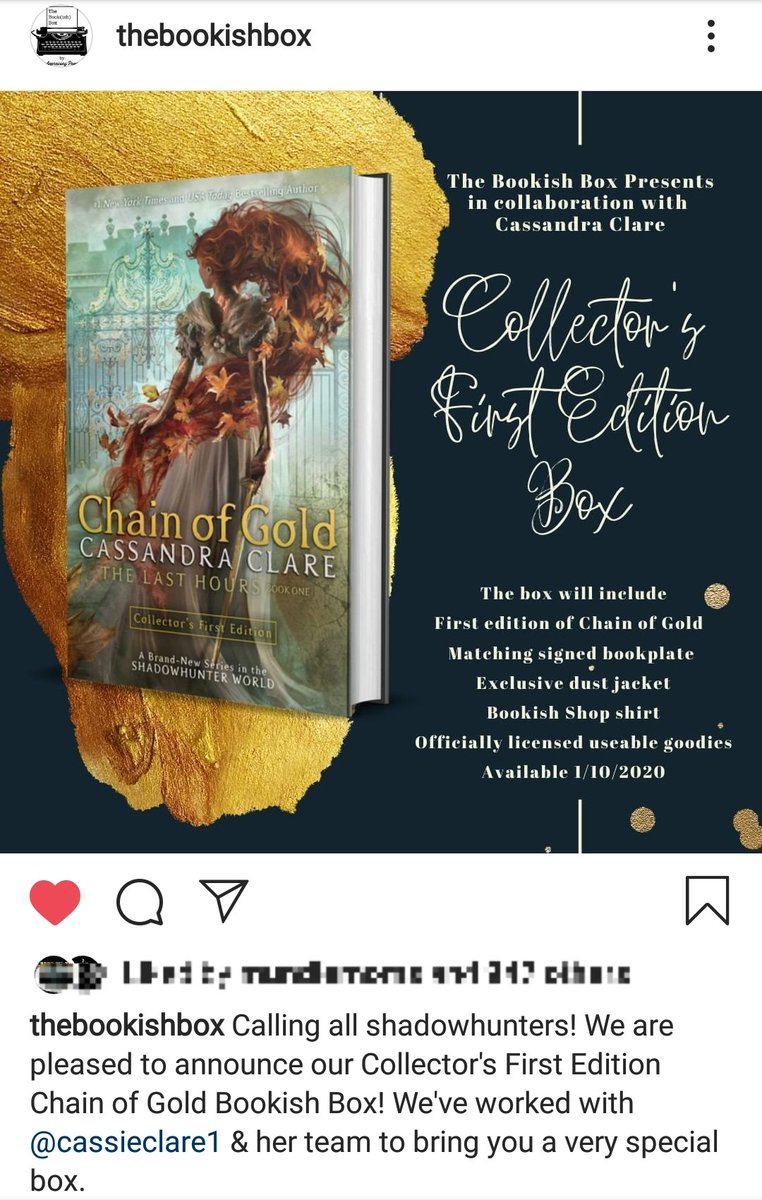 TMI_Source's tweet image. Three #ChainofGold boxes will be sold this week and next week so here's an overview ➰
1) @Thebookishbox: Friday 10, 10 am PST - instagram.com/p/B7EIiXSncvS/…
2) @FairyLoot: Tuesday 14, 1 pm GMT - instagram.com/p/B7A8hFtpvvX/
3) @illumicrate: Wednesday 15, 7 pm GMT - instagram.com/p/B6BuOzop4x4/