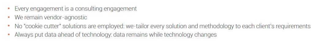 The Surya approach to data #integration and #management is aligned with the precept characterizing all of our engagements: #Business over #Technology. This is translated into realistic expectations and deliverables through these principles: ow.ly/Yx1C50xQVVn