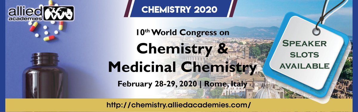 alliedmeet's tweet photo. 10th World Congress on Chemistry &amp; Medicinal Chemistry.
Holiday Inn | Rome, Italy | February 28-29, 2020

Visit: https://t.co/1O99jext8Q

#chemistry #chemistryconference #chemistrycongress #chemistrysummit #chemistry2020 #chemistryconference2020 #medicinalchemistry #chemistrymeet https://t.co/0OvIbE7ce7
