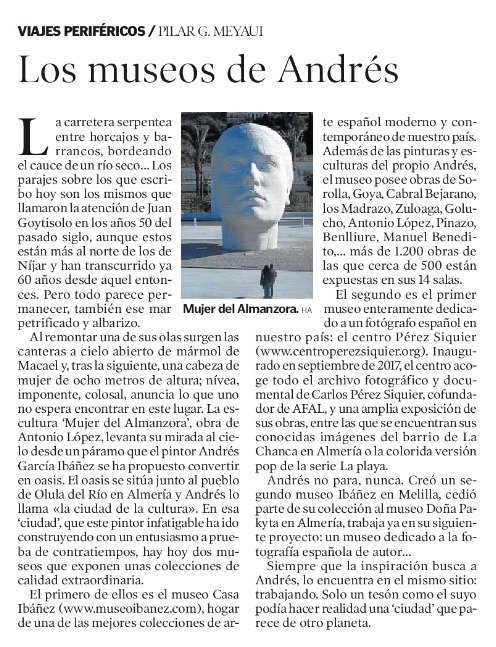 la_conectora's tweet photo. Hoy escribo sobre el @MuseoIbanezAlm y el museo de #fotografia Centro Pérez Siquier de Olula del Río #Almeria  en el suplemento Artes &amp; Letras del @heraldoes https://t.co/NwDeMO8DBi https://t.co/iYa4DrNJ9p