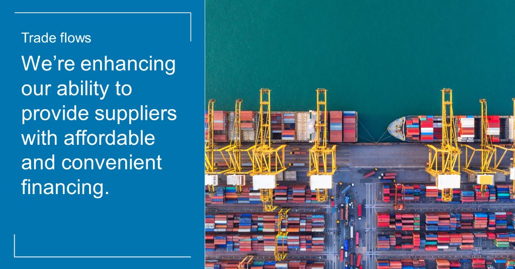 We're enhancing our ability to provide suppliers with affordable and convenient financing.