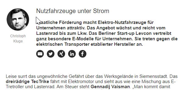 TspBackgroundVS's tweet photo. #Nutzfahrzeuge unter Strom: Dank staatlicher Förderung wächst das Angebot an Elektro-Nutzfahrzeugen, vom Lastenrad bis zum Lkw. Das Start-up #Levcon tritt mit seinem #TecTrike gegen etablierte Hersteller wie VW und Daimler an. von @ChristophMKluge https://t.co/R0DYOEzwqI https://t.co/YmwPGZ245z