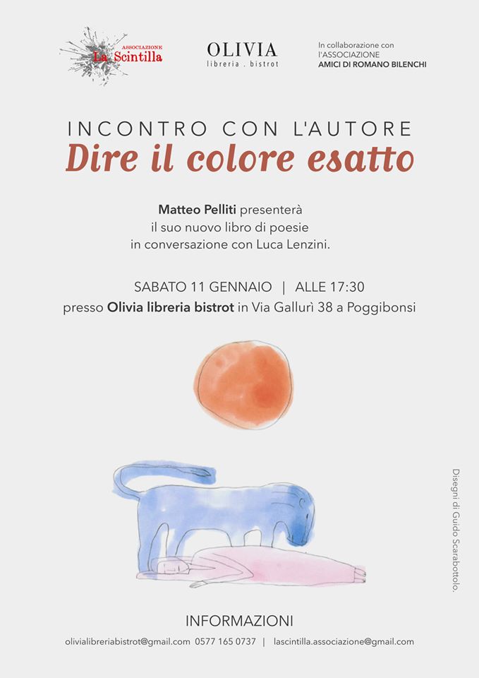 Sabato pomeriggio a Poggibonsi cercheremo di #direilcoloreesatto con Luca Lenzini. Vi aspettiamo.