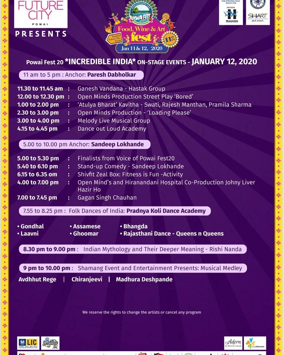 consultnibhish's tweet photo. Speaker at Powai fest 2020. On 12th January, 2020 from 8:30om to 9:00pm, at Hiranandani Powai. "Indian Mythology and their Deeper Meaning"  
#powaifest #hiranandani #rotary #graceofgod #rishinanda #indian #mythology #thespiritualist #nibhish #consultancy #rotary #club #powai https://t.co/WaOUfSrmE0