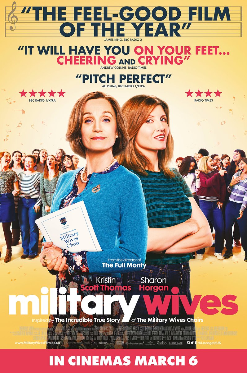 "The feel-good film of the year!" - James King, BBC Radio 2. 
We are so excited to see the upcoming film inspired by the incredible true story of our legacy. In cinemas March 6th 2020!! #savethedate #MilitaryWives #MilitaryWivesfilm <a href="/LionsgateUK/">Lionsgate UK</a> #StrongerTogether