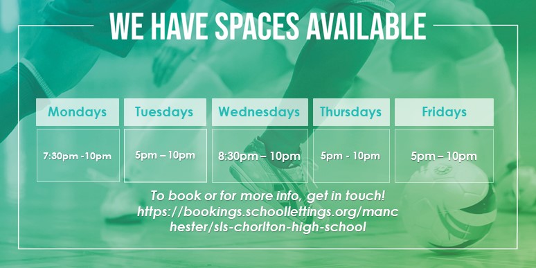 Check out our Gymnasium availability ⬇️⬇️
An excellent traditional indoor sport activity space in Manchester. The perfect facility for tots/junior sports groups, fitness classes, martial arts clubs and much more 👦🥋🏋️‍♂️
For more info visit bookings.schoollettings.org/manchester/sls…