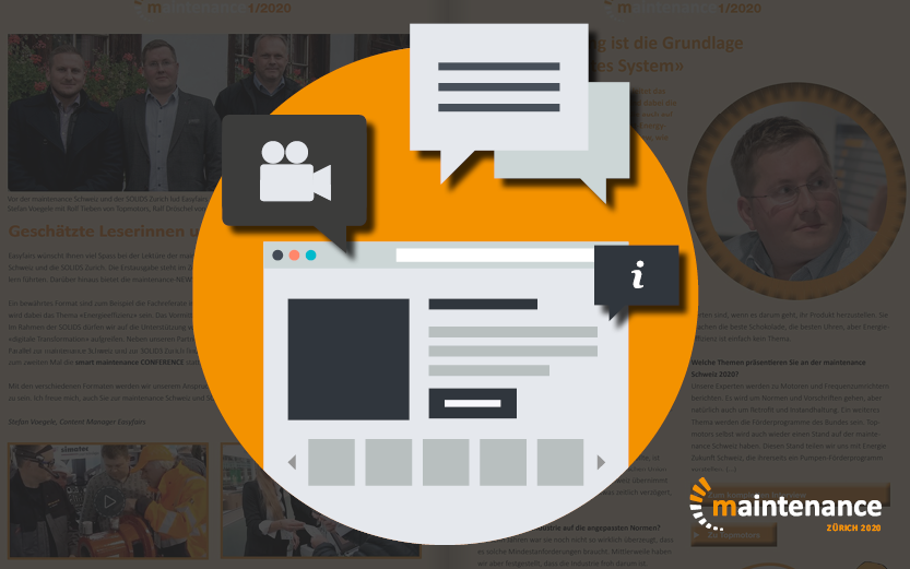 «maintenance Schweiz eNews»: die interaktive Messezeitung ist online:

Bleiben Sie auf dem neusten Stand &amp; informieren Sie sich über das Branchengeschehen, Aussteller News und den Messe Highlights 2020. Hier geht es zur ersten Ausgabe: inoveris.ch/Kunden/easyfai…

#maintenanceCH