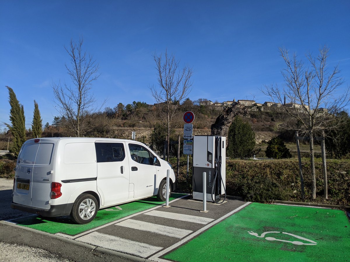 glynhudson's tweet photo. It's great how France has #EV rapid chargers even in rural locations and once single @Chargemap RFID activates almost every charging station in the entire country! #Lussan #ElectricCamperVan https://t.co/E10KNzcd90