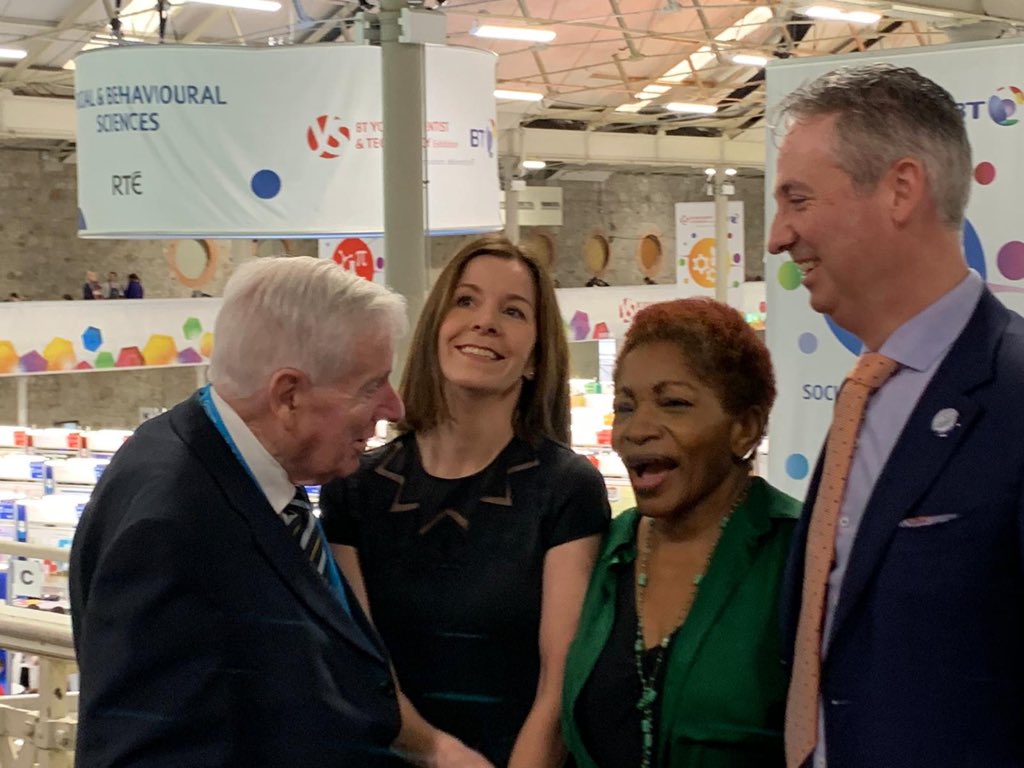 PriscillaORegan's tweet photo. Can we give a big Irish welcome to @Bonn1eGreer who has arrived at the @BTYSTE to celebrate the achievements of the students and their schools? 
#BTYSTE2020
@bbcquestiontime https://t.co/vT310FOtJ9