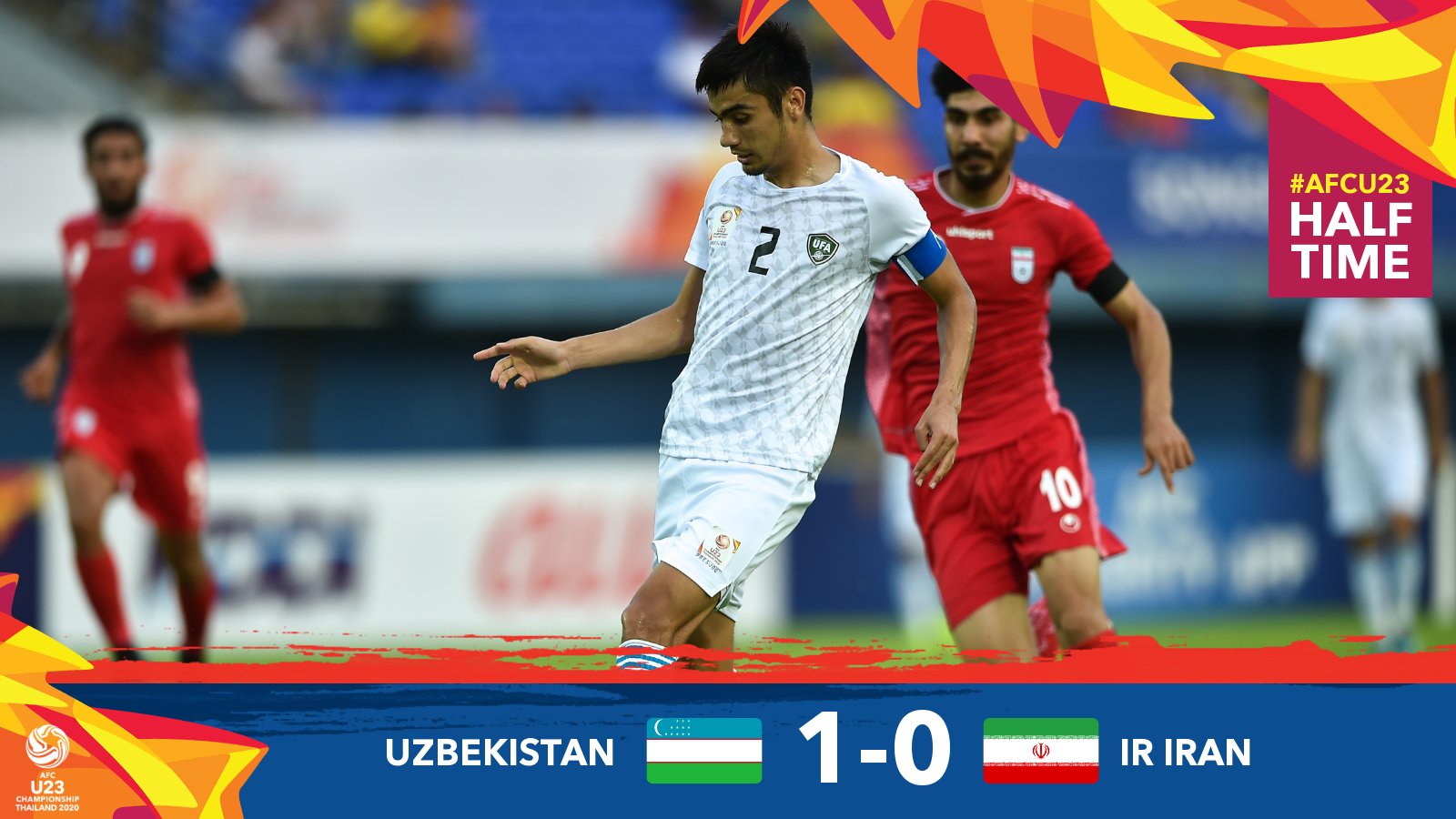 Afc Half Time Uzbekistan U23 1 0 Ir Iran U23 Islomjon Kobilov Has Uzbekistan S Afcu23 Title Defense Off To A Good Start With A Converted Pk Can His