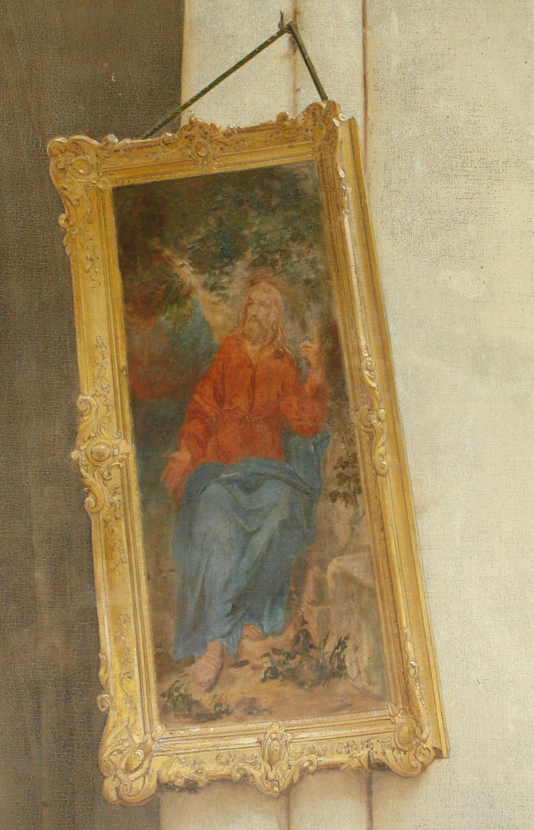MuseeBry's tweet photo. Le modèle ayant servi à #Daguerre pour le tableau du Christ dans son #diorama de l’église de #BrysurMarne a été identifié ! Il s’agit d’une gravure ancienne d’une peinture de Philippe de Champaigne, Le Christ et la Samaritaine, dont l’original est au @mbacaen. https://t.co/ODNAD45KI5
