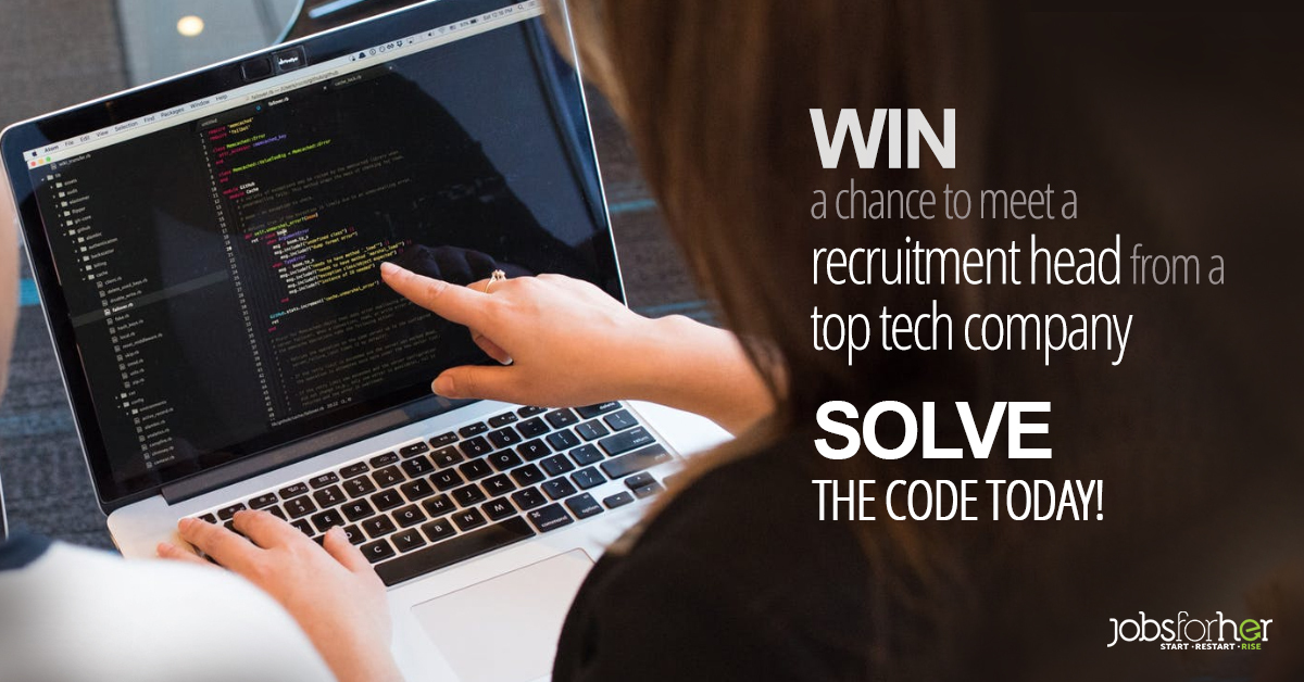 herkeyofficial_'s tweet photo. The week is coming to an end, so is this week’s code. Participate in ‘Solve The Code: The Hackathon’ and win big!

Put on your coding caps, and #solvethecode here: https://t.co/HIoU4d2d3B
#JobsForHer #StartRestartRise #SolveTheCode #WomenWhoCode #WomenCoders #SolveTheCode https://t.co/oopBEEU9MG