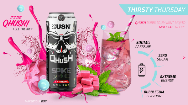 USNSA's tweet photo. QHUSH Bubblegum Mint Mocktail
METHOD:
1. Cut one lime up into 4 wedges and squeeze into a glass.
2. Add some mint leaves. Use a muddler to press the ingredients
3. Crush ice
4. Add all the above, pour your Qhush Spike X300 Bubblegum Flavour drink into the glass, stir &amp; enjoy! https://t.co/2jylbWD7ZQ