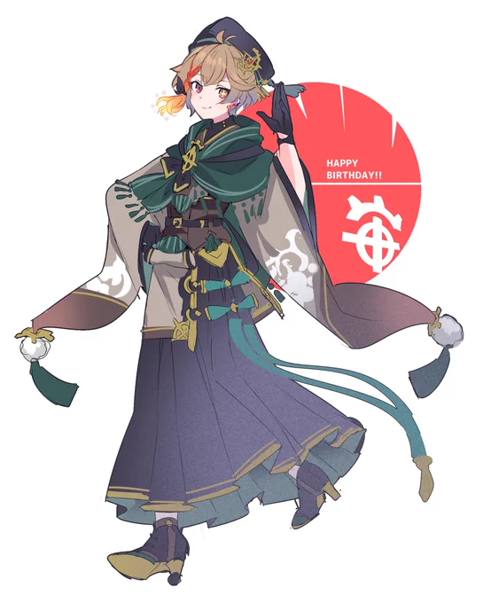 #絵ノガミ
遅くなったけどハッピーバースデー!
新年だし和装っぽいものを
仕立てたのでプレゼントだっ? 
