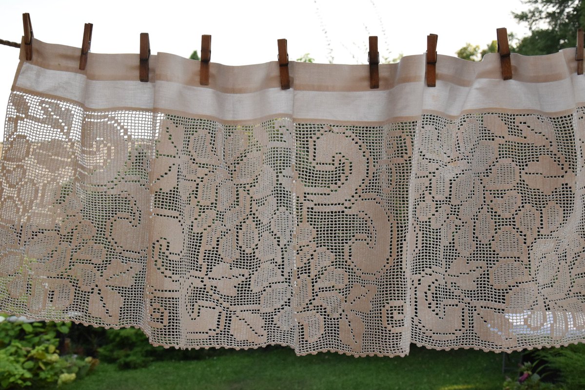 Handmade cotton curtains crochet