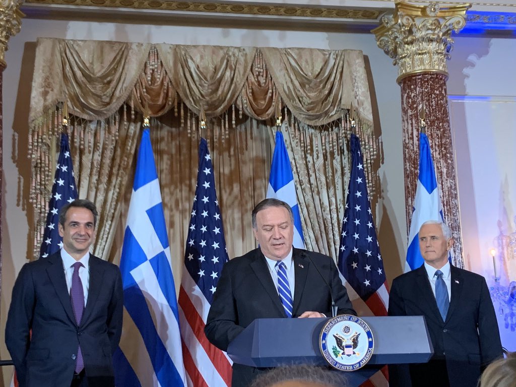 “We are supporting #Greece as a pillar of security in East Med,our militaries are working together more closely than ever before - as for the US, we will keep supporting you as a leader in #Europe, we will keep supporting your prosperity and your #security”
<a href="/SecPompeo/">Secretary Pompeo</a>