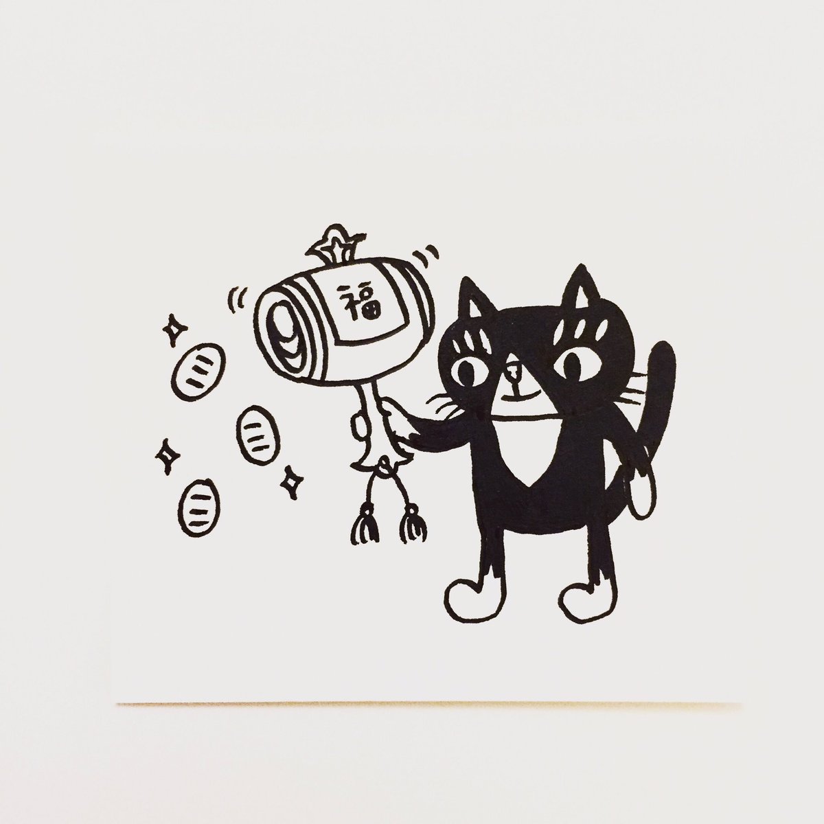肌子 En Twitter 今日のイラストはコレ ェ 打ち出の小槌を振ってる猫 イラスト 猫 ネコ ねこ オリジナル ペン画 アナログ画 絵 猫の絵 ハチワレ猫 白黒猫 肌子 En Twitter 今日のイラストはコレ ェ 打ち出の小槌を振ってる猫 イラスト 猫 ネコ ねこ オリジナル ペン画 アナログ画 絵 猫の絵 ハチワレ猫 白黒猫