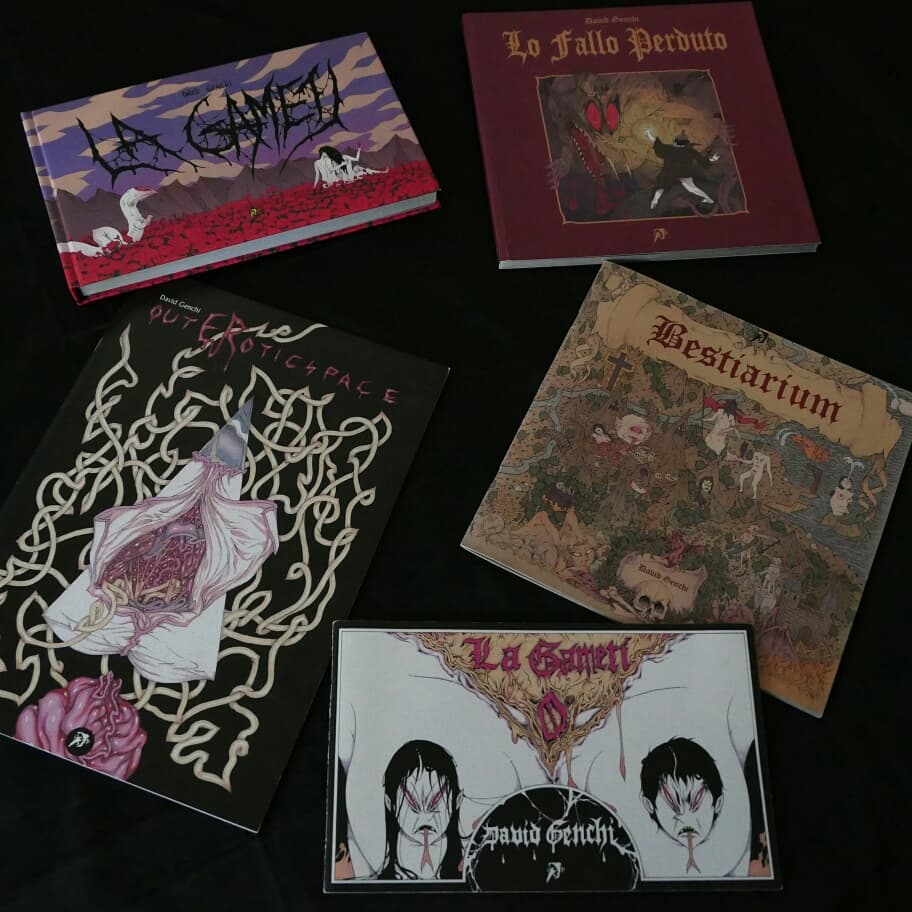 D_Genchi's tweet photo. All my works: "LA GAMETI 0" "OUTEROTICSPACE" "LO FALLO PERDUTO" "BESTIARIUM" and "LA GAMETI", availables on the @Hollow_Press store. 
----------------------------------------------------------
#comics 
#comicbooks
#graphicnovel
#undergroundcomics
#underground https://t.co/lF5rKQm0TI