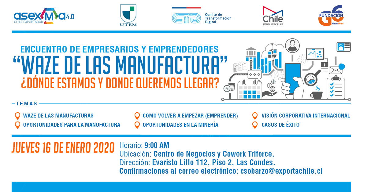 Asexma's tweet photo. Los dejamos cordialmente invitados a nuestra primera charla de este 2020 "Waze de las manufacturas" a realizarse el día jueves 16 en el centro de negocios y cowork Triforce. Inscripciones en https://t.co/bEO7deFdfX Cupos limitados!

#Manufacturas #asexma #exportacion #export https://t.co/30LgseXetg