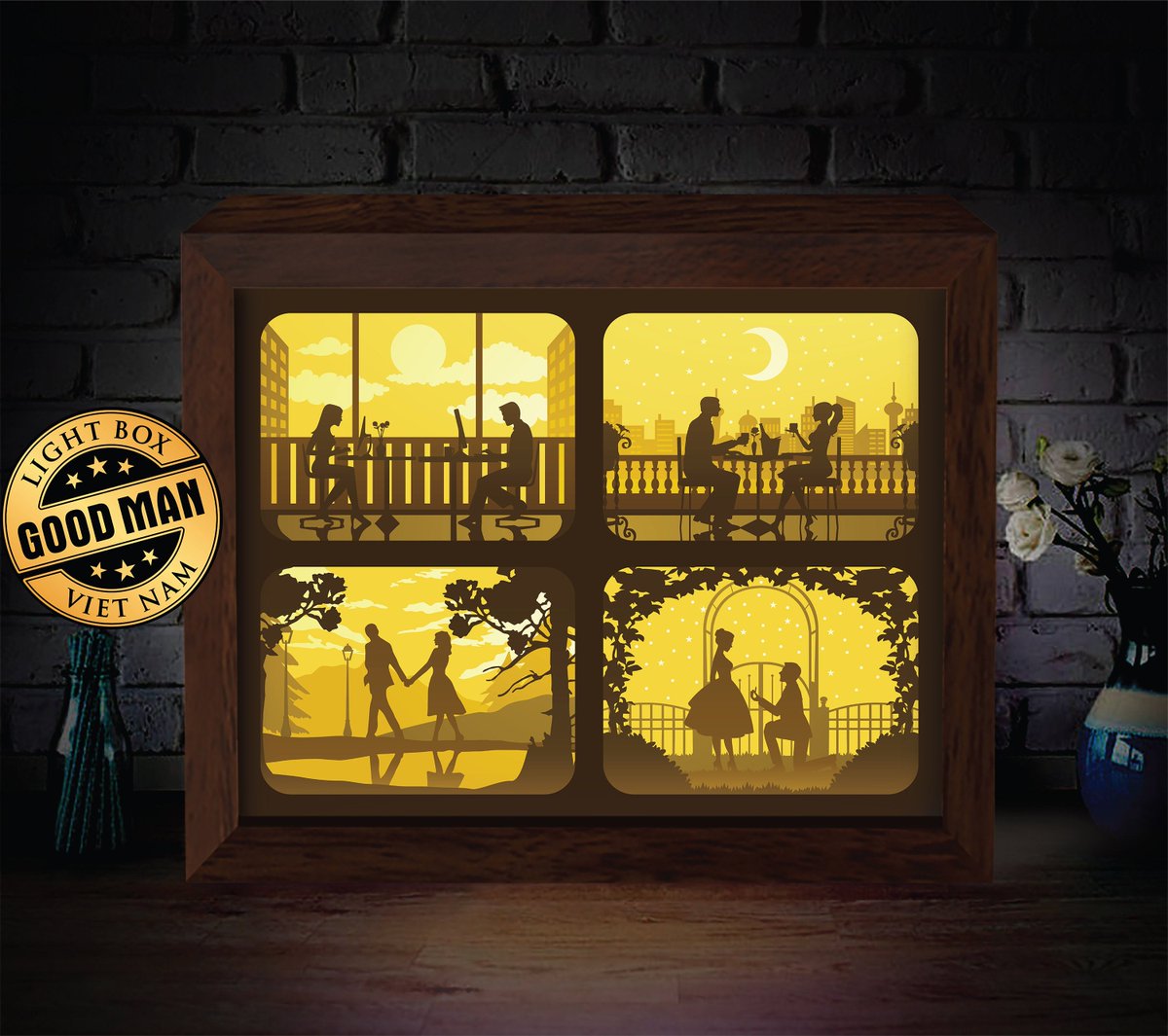 Download Lightboxgoodman On Twitter Excited To Share The Latest Addition To My Etsy Shop Bogo Love Story 20x26 Cm 3d Paper Cutting Light Box Svg Template Shadow Box Template Svg Cricut Gift SVG, PNG, EPS, DXF File