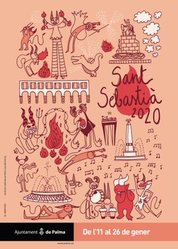 Cartel de las Fiestas de Sant Sebastià 2020.