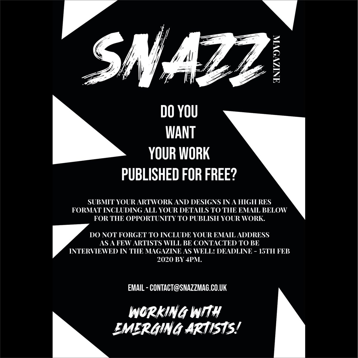 Snazzmag's tweet image. #queenof Arts Publishing. Good Afternoon @ADG_IQ Snazz is a brand new art magazine, the magazine has been created to help students and emerging artists to be able to publish their work for free in w 200 page luxury magazine. Advertising galleries and studios for free as well! ❤️