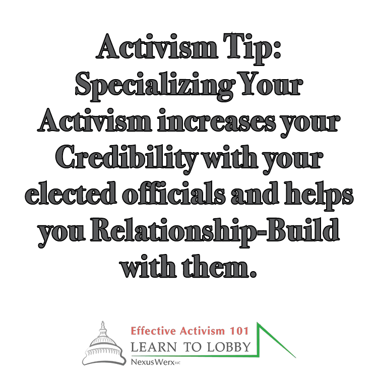 learntolobby's tweet photo. This week's theme: credibility in politics. Focusing in on one or two "buckets" rather than being all over the place (ex. opposing EVERYTHING one party supports) shows you're serious and focused; that you'll pay attention to the outcome of a request. #activism #advocacy https://t.co/mVfgrqYVWY
