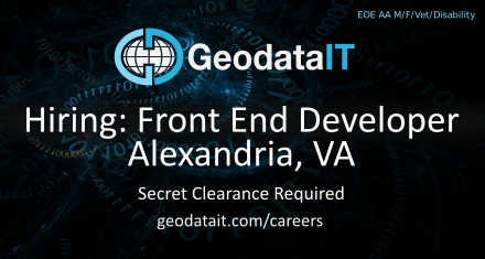 GeodataIT's tweet photo. Are you a #javascript developer ready for more? This is an awesome opportunity to use your #responsivedesign skills for career growth. Contact us today to chat with a fellow developer about the team.  https://t.co/oeEZ54OdJH https://t.co/QQxSDVgqkx