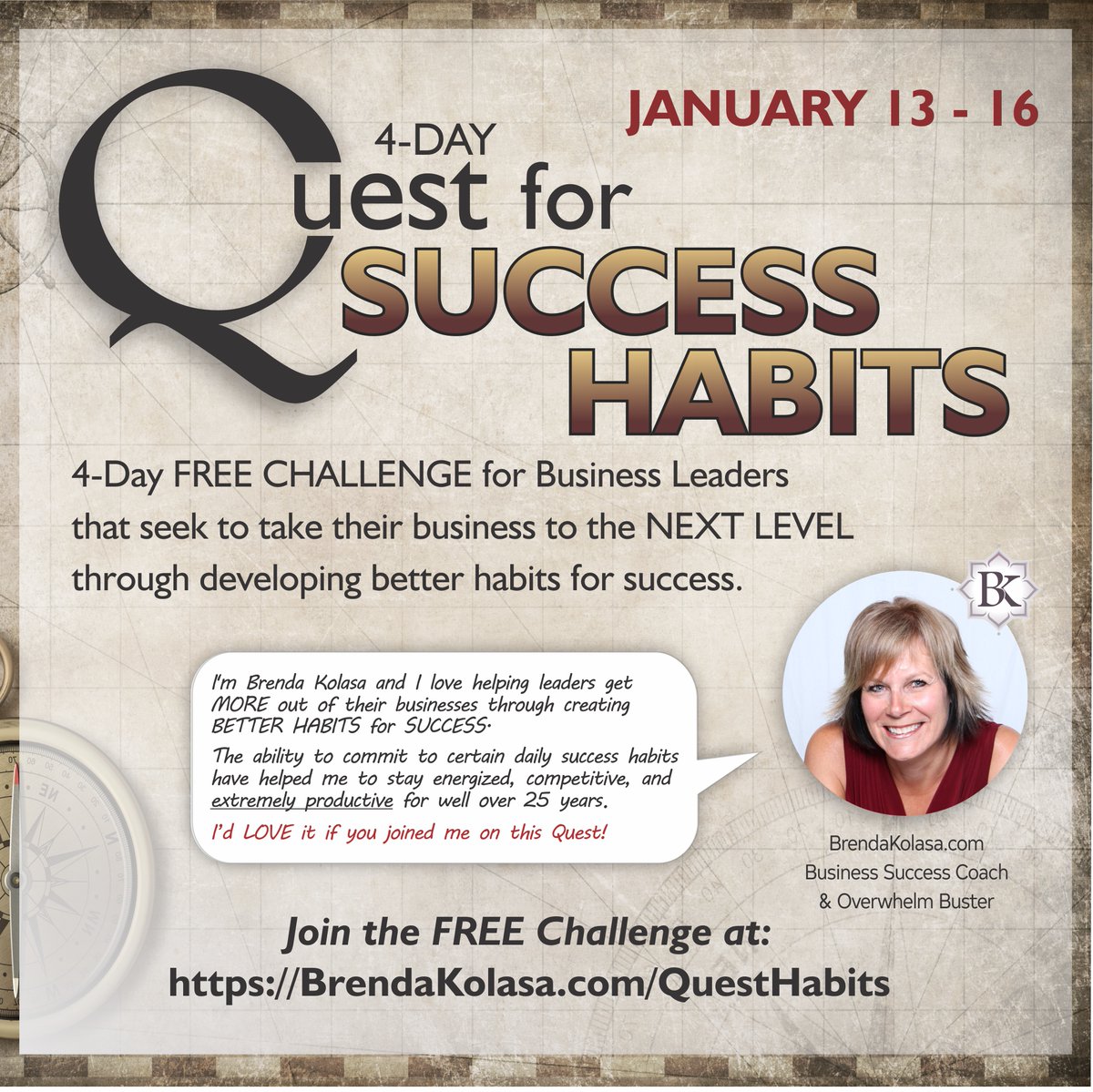 BrendaKolasa's tweet image. The Quest for Success Habits will give you the opportunity to learn about different habits that you can nurture and grow that will contribute to a thriving and successful business... life!
There are some GREAT prizes also - want to join me? brendakolasa.com/questhabits/