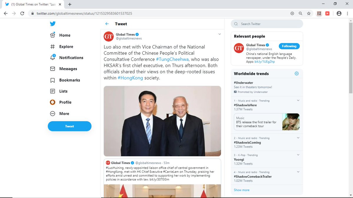 DanGarrett97's tweet photo. Hence, the renewed significant #CHINAZI #unitedfront campaigns targeting #HKers and the #West following #LuoHuining's sending down to the #HKSAR. Old Tung gets a photoop, but the Wolf #CYLeng doesnt? He's probably too busy scheming up #fakenews.

#CCP #Graywar #StateTerrorists https://t.co/iT4Nk9XqOR