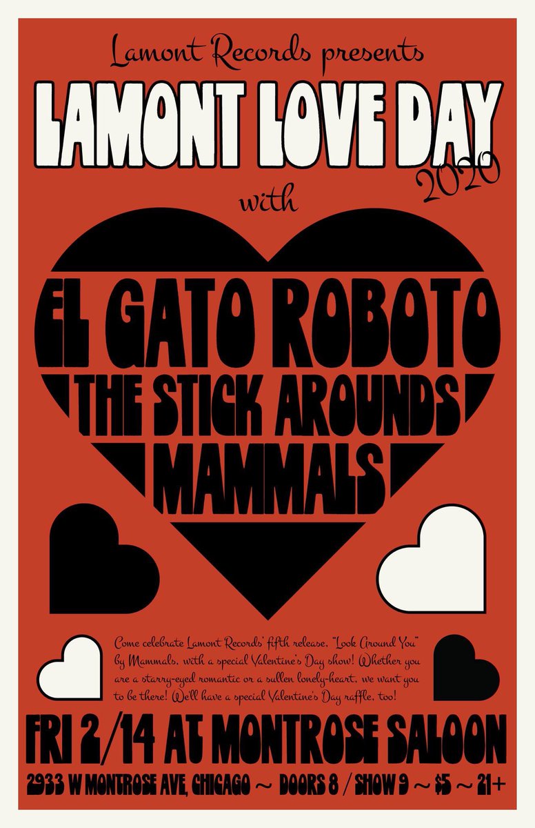 Hey, Gatos, please join us on 2/14 <a href="/MontroseSaloon/">Montrose Saloon</a> in Chicago. A Love Fest so fun, you’ll blush. ❤️