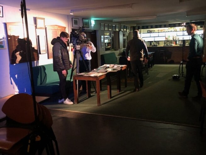 huntingdonrugby's tweet photo. Much excitement at the Clubhouse as we welcome @BBCLookEast who want to interview both @GeorgeFurbank and, inexplicably, his dad, for a feature to be broadcast tomorrow night #grassroots #rugby #Stagsmen #LightsCameraAction https://t.co/oh1sPsXBUs