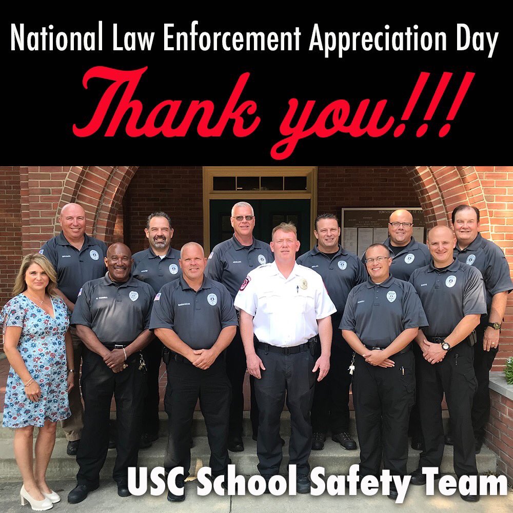 USCSchools's tweet photo. Sending a HUGE shout-out to our USC School Police and Safety Officers who work diligently to keep our schools and, most importantly, our students safe. Thank you for being such important members of our school community. ❤️🐾👮‍♂️ https://t.co/N9zOWXgxam