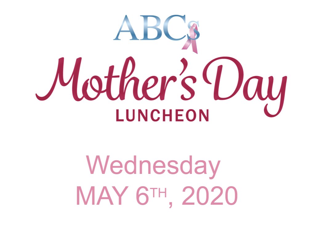 Save the date! Annual Mother's Day Luncheon will be hosted on Wednesday, May 6th, 2020.