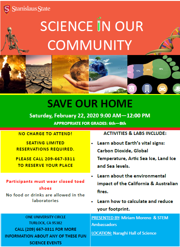 CLick on the link proved to sign up your child for the upcoming Science Saturday. #StanState <a href="/TurlockUSD/">Turlock USD</a> <a href="/MCS4Kids/">Modesto City Schools</a> <a href="/Delhi_USD/">Delhi Unified School</a>  forms.gle/zeTgpEe5UNMP8U…