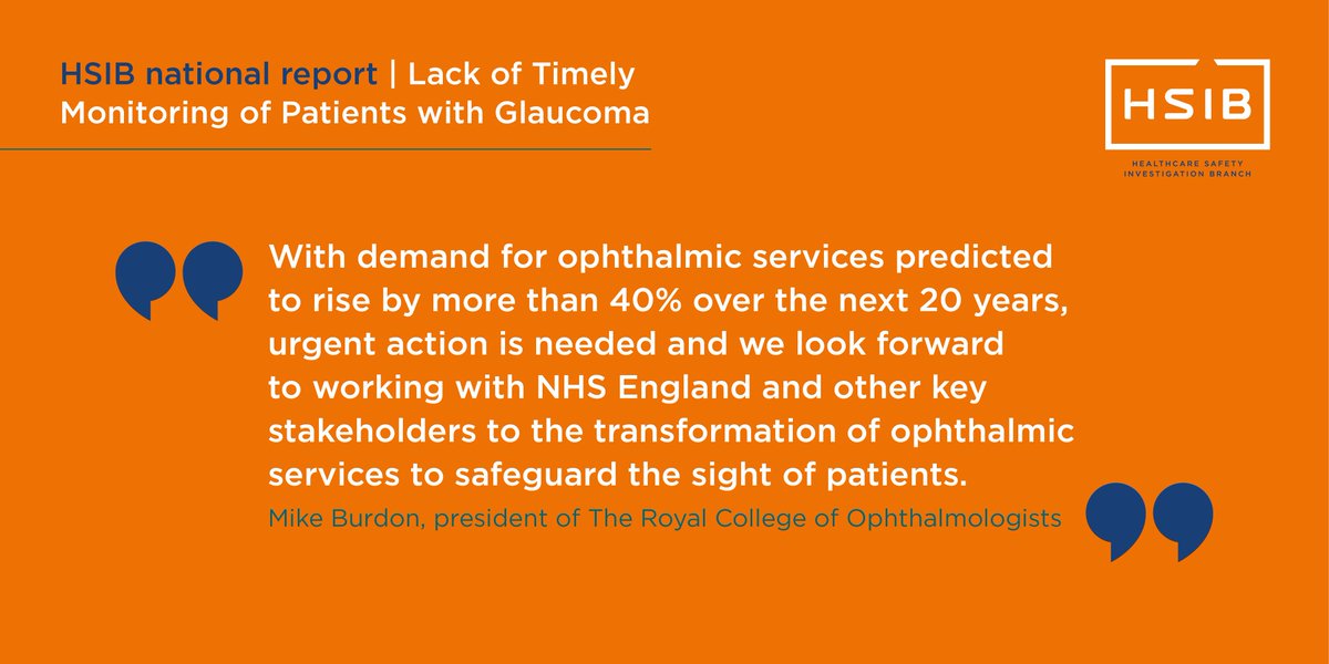 Quote from Mike Burdon, president of the Royal College of Ophthalmologists: "With demand for ophthalmic services predicted to rise by more than 40% over the next 20 years, urgent action is needed and we look forward to working with NHS England and other key stakeholders to the transformation of ophthalmic services to safeguard the sight of patients."
