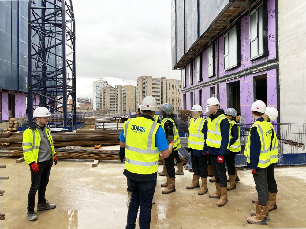 The next generation of homebuilders taking a tour of Domis Construction's site today. #ppe #construction #education Thanks to <a href="/DomisLtd/">Domis Construction Ltd</a> for hosting our visitors from <a href="/WellacreAcademy/">Wellacre</a>