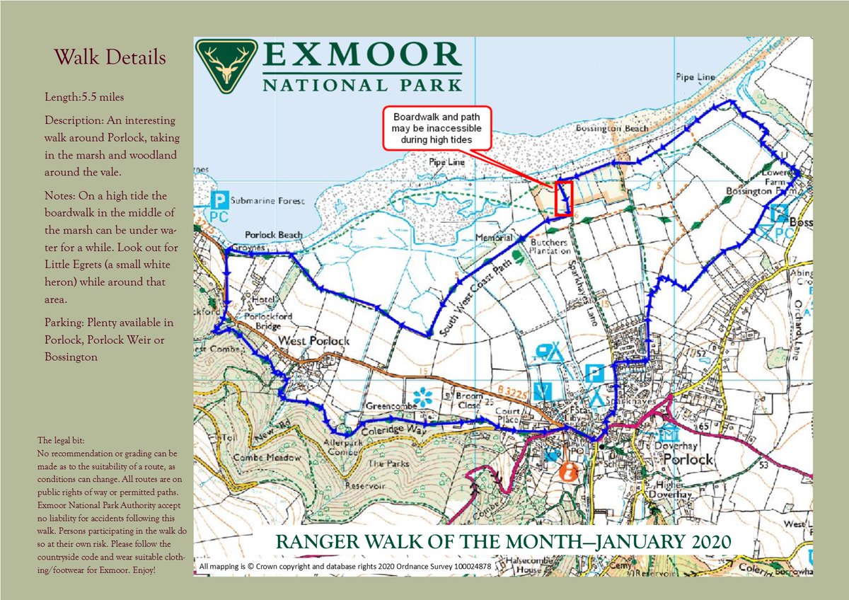 ExmoorRangers's tweet photo. Something new for 2020 - we are going to be suggesting a walk on Exmoor every month from the ranger team. Here is the first one for January; a lovely circular walk around Porlock Vale. Enjoy! https://t.co/cYk6pYQsrm