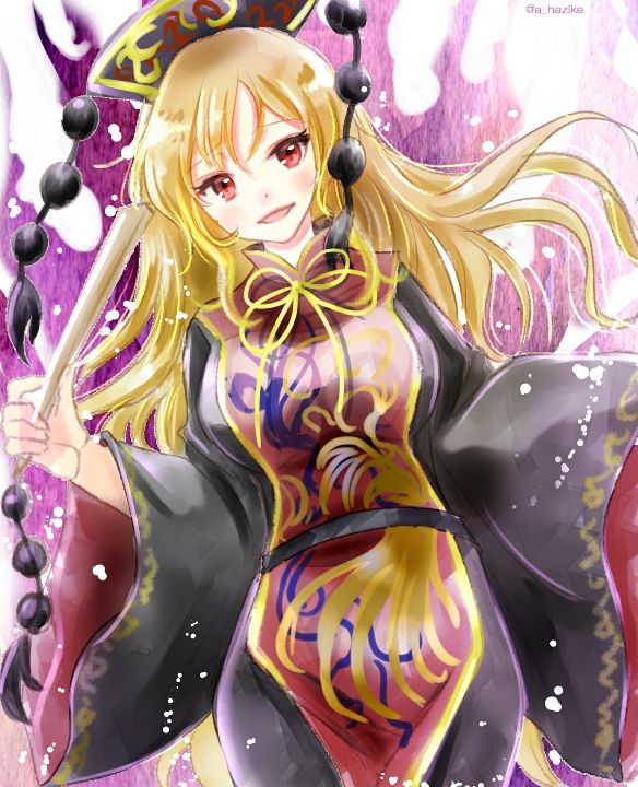 純狐(東方プロジェクト) 「#深夜の真剣お絵描き60分一本勝負 純狐さあああああんんn(+12分)模様が予想」|はじけ☆鈴奈幻想/鈴01▶️例大祭き13aのイラスト
