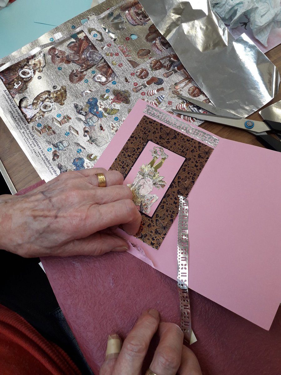 NorthamptonLAH's tweet photo. We had a little go at Foil Embossing in today's Craft Group. We will be making Mexican Paper Flowers in the next session 💐 https://t.co/nNOR8uAYqb