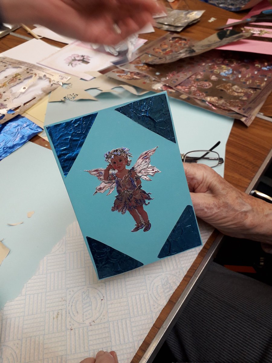 NorthamptonLAH's tweet photo. We had a little go at Foil Embossing in today's Craft Group. We will be making Mexican Paper Flowers in the next session 💐 https://t.co/nNOR8uAYqb