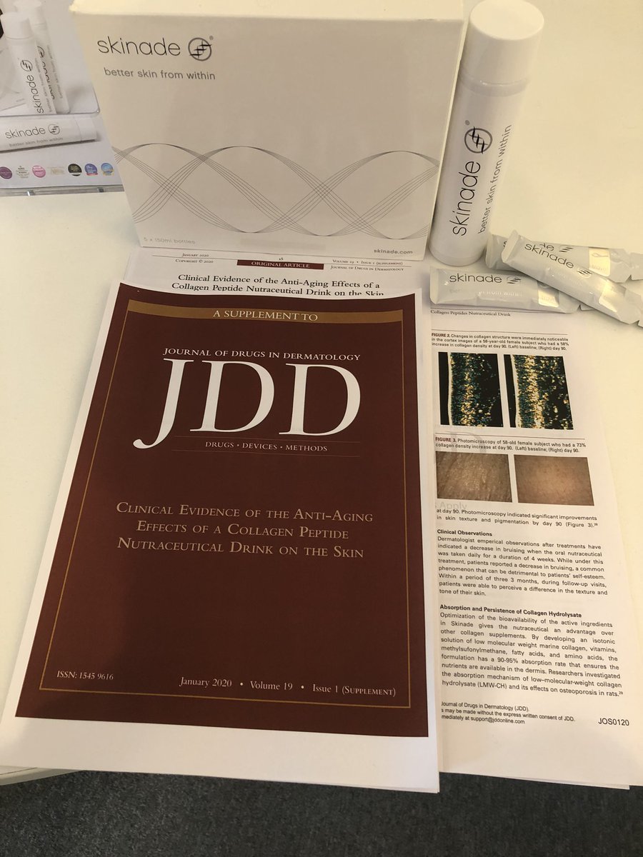 PiersSkinade's tweet photo. @skinade published in @JDDOnline peer reviewed article “Clinical Evidence Of The Anti-Aging Effects Of A Collagen Peptide Nutraceutical Drink On The Skin”. Huge honour to be published in such a prestigious publication. Thank you to Kathy L. Anderson DO FAOCD &amp; JDD. #dermatology https://t.co/ETpZy8NMgP