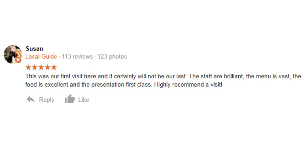 Thank you to Susan for this fantastic review!

If you've got feedback for us, please do write us a review 😊