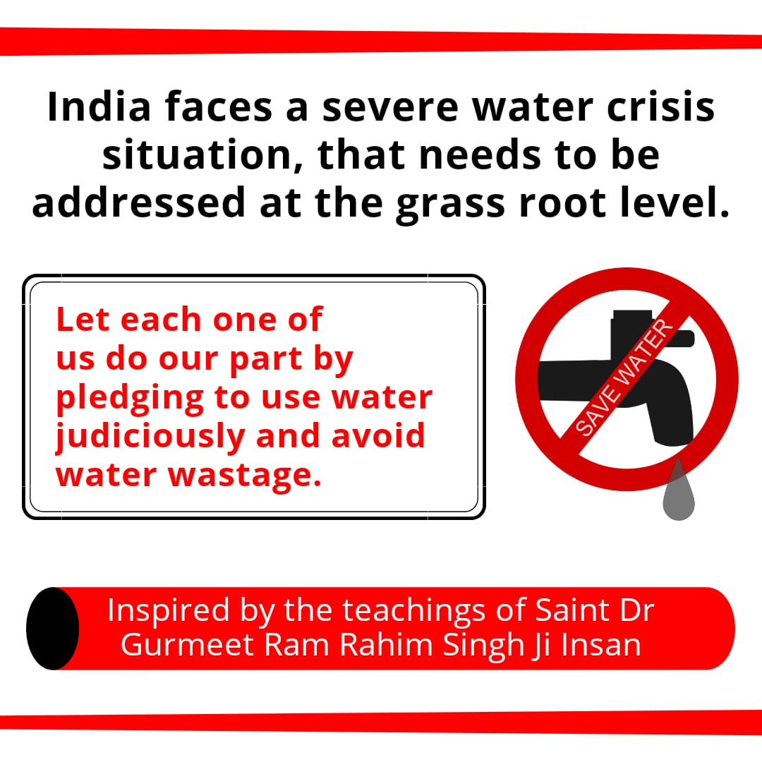 MahakSharma96's tweet photo. Saint Dr. @Gurmeetramrahim Singh Ji insan invent the different new techniques to #SaveWater like rain water harvesting. By applying these techniques in farming or in daily routine we can save our earth from water crisis. https://t.co/zycfmfDegN
