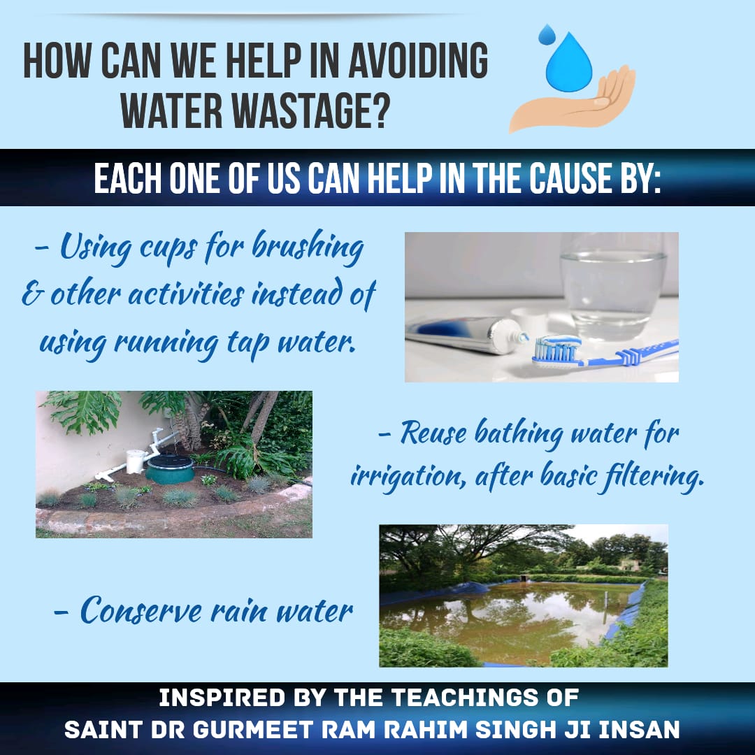 iKalpanaaS's tweet photo. Read some daily life water saving tips and save water.
Water is an essential need and must be conserved by everyone.
Dera Sacha Sauda is an inspiration.

#SaveWater https://t.co/1ZqvKbTGrc