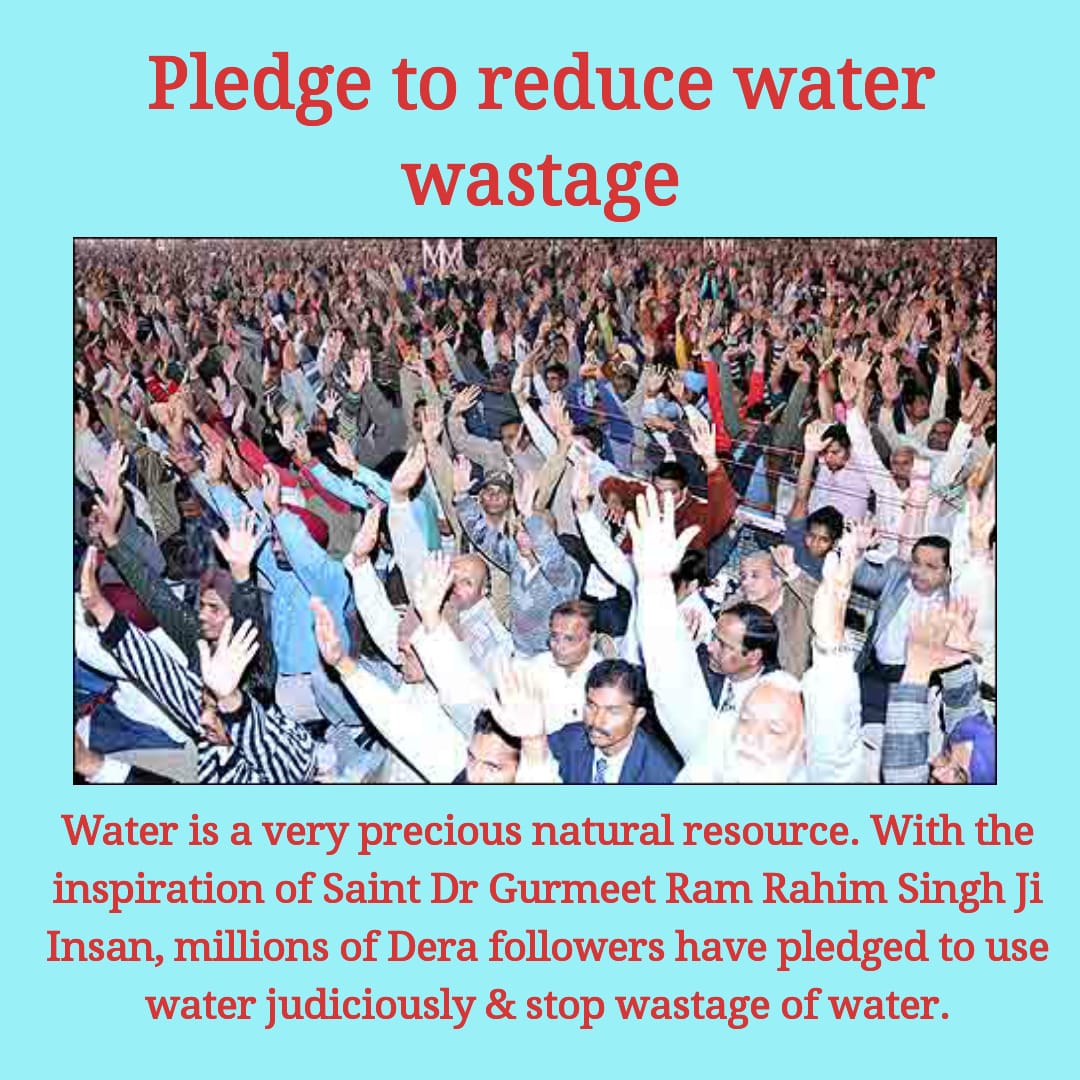 Kamalbr14085416's tweet photo. #SaveWater under the pious guidance of @Gurmeetramrahim singh ji insan the followers of @derasachasauda have pledged  not to waste water and utilize it properly. https://t.co/WqIZMubnRR