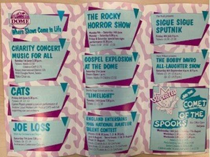 brightdome's tweet photo. One of our heritage volunteers dug up this poster at @TheKeepArchives which shows the much-loved musicals Cats and The Rocky Horror Show played at Brighton Dome in 1986! #musicalfans #history #brighton https://t.co/vuguMBhsGK