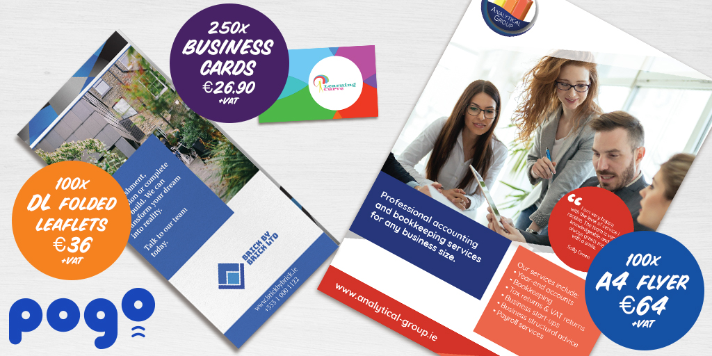 PogoPrint's tweet photo. From #stationery top up to completely new range of #printed materials. We can help with all your #printing requirements 👍 Check out our products https://t.co/ahlWYeQH9c #PogoPrint #Ireland #printingservices https://t.co/5ahxj3aCd7