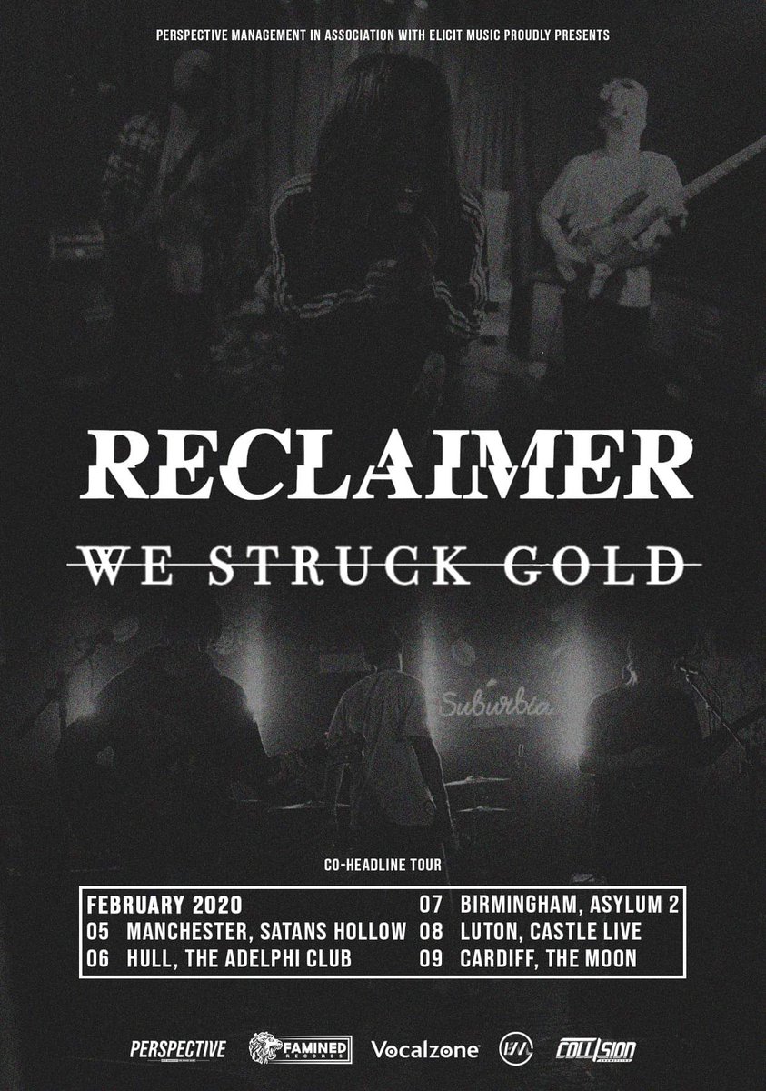 Welcome to 2020.

We begin the year alongside We Struck Gold in less than a month.

05/02 - Manchester, Satans Hollow
06/02 - Hull, Aldelphi Club
07/02 - Birmingham, Asylum 2
08/02 - Luton, Castle Live
09/02 - Cardiff, The Moon